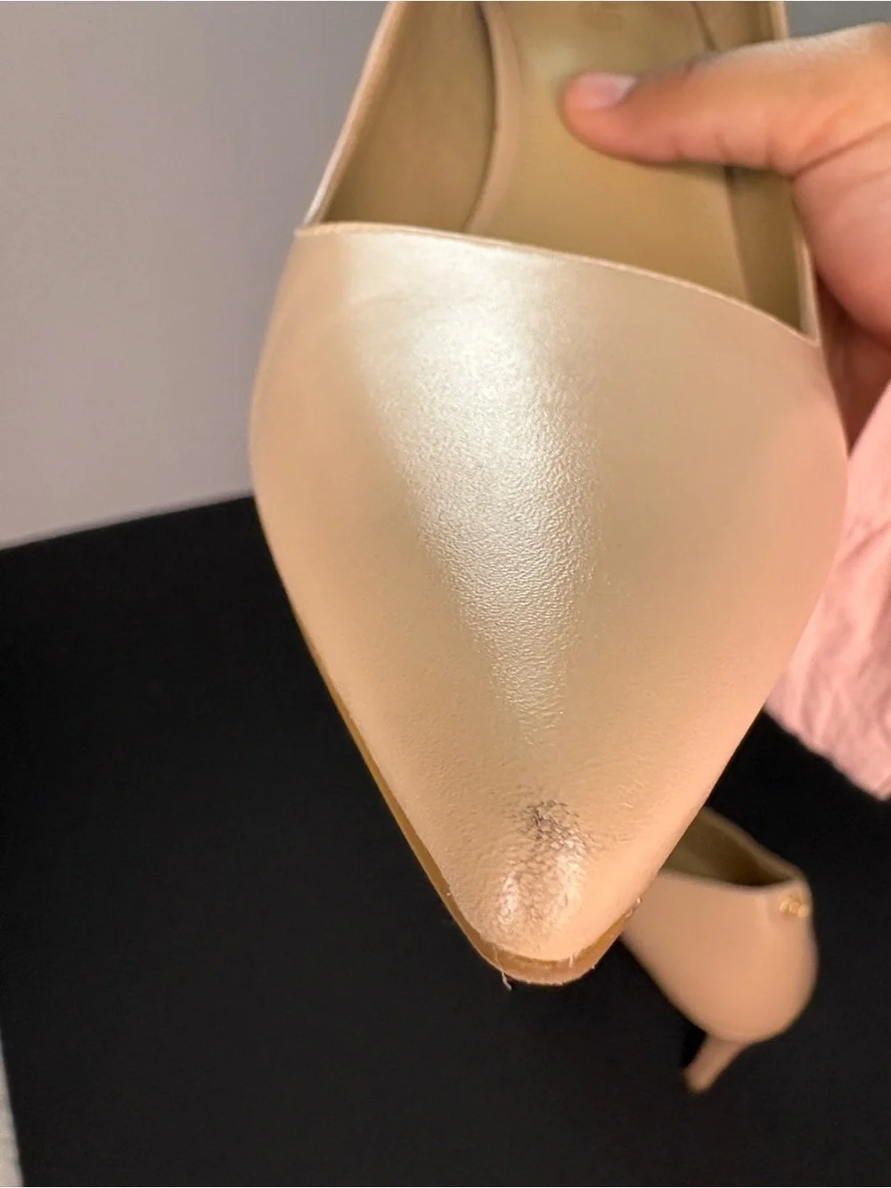Michael Kors Alina Flex Nude Leather Pointed Toe Pumps 7.5
